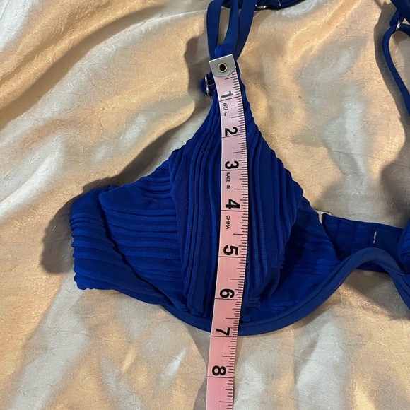 Zaful Blue Underwired Pleated Bikini Top - Picture 4 of 6